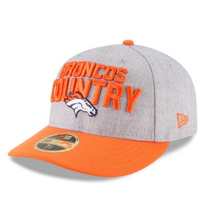 Men's Denver Broncos New Era Heather Gray/Orange 2018 NFL Draft Official On-Stage Low Profile 59FIFTY Fitted Hat 2979312